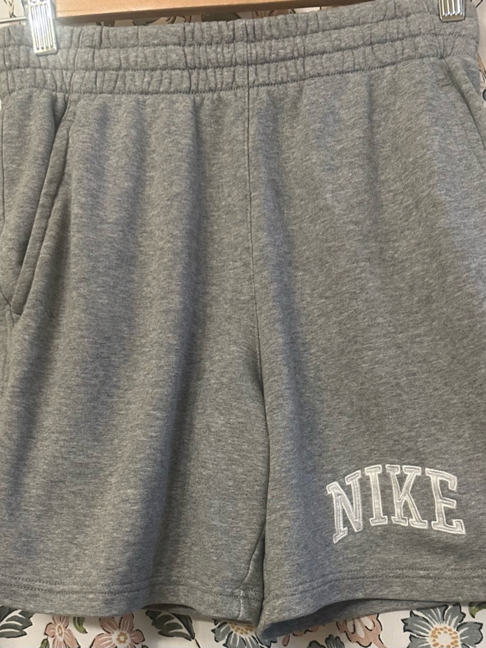 Boys Nike Grey Heather Logo Knit Shorts Size:10-12